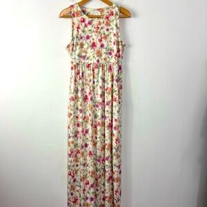 Honey and Lace Cream Floral Sleeveless Maxi Dress, 2XL